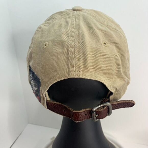 Vintage Polo Ralph Lauren USS 2nd Fly Squadron Scorpion Leather Strapback  Hat‎ - Picture 3 of 6